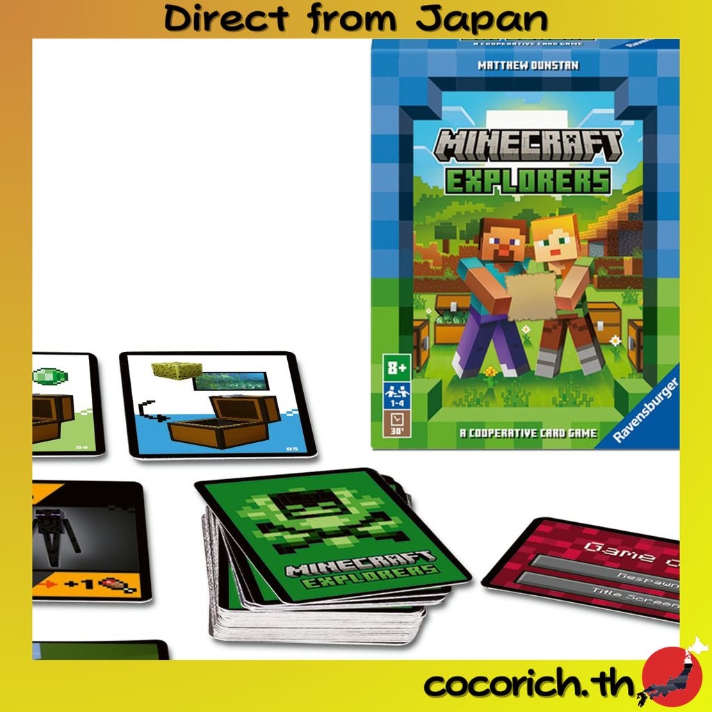 Ravensburger Minecraft Explorer’s Card Game เกมการ์ดผจญภัยในโลก Minecraft สำหรับ 1-4 คน อายุ 8 ปีขึ้นไป เล่นประมาณ 30 นาทีแบบร่วมมือกัน เพิ่มความสนุกและความท้าทายในการสำรวจและต่อสู้ในโลก Minecraft กับ  【ส่งตรงจากญี่ปุ่น】