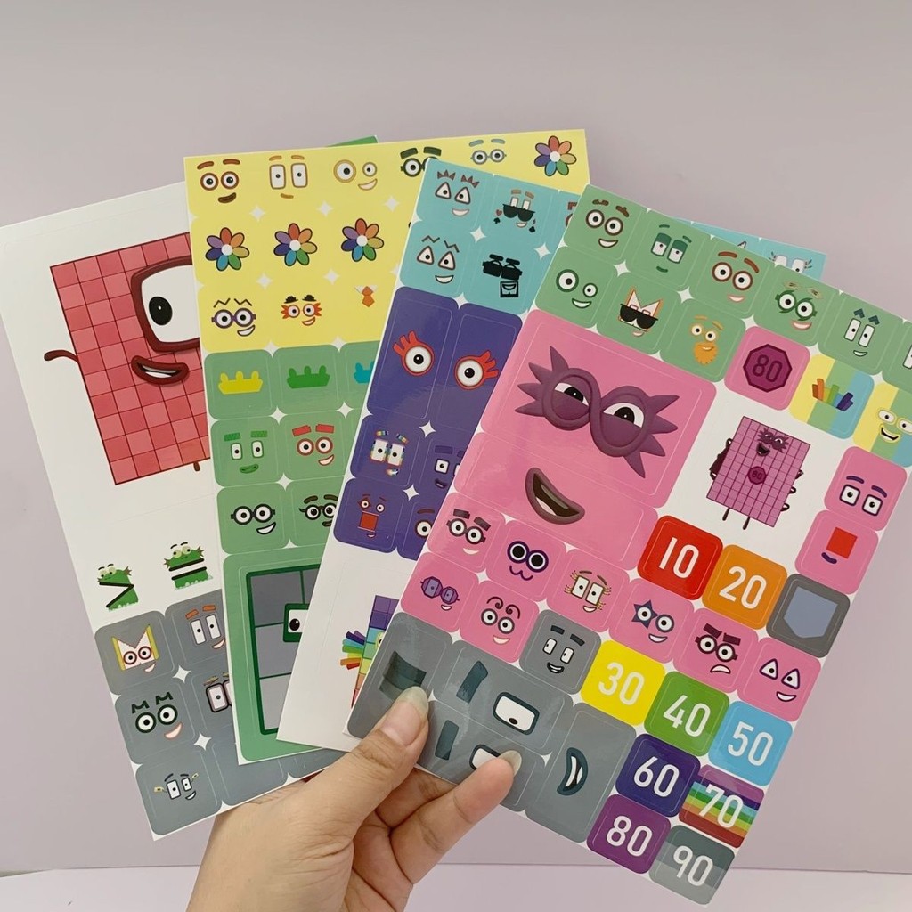 Numberblocks สติ๊กเกอร์บล็อกตัวเลขอิโมติคอน|เด็กตรัสรู้ชุดเต็มชุดการ์ตูน ทําเอง สติกเกอร์กันน้ํา