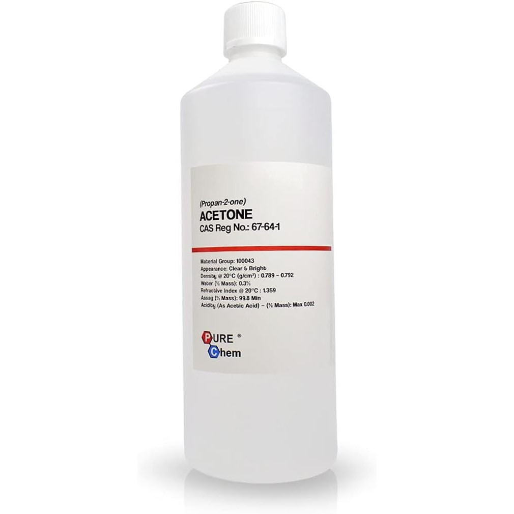 Pure Acetone - Acrylic Nail Remover Nail Polish Remover 99.8% (1L) Clear