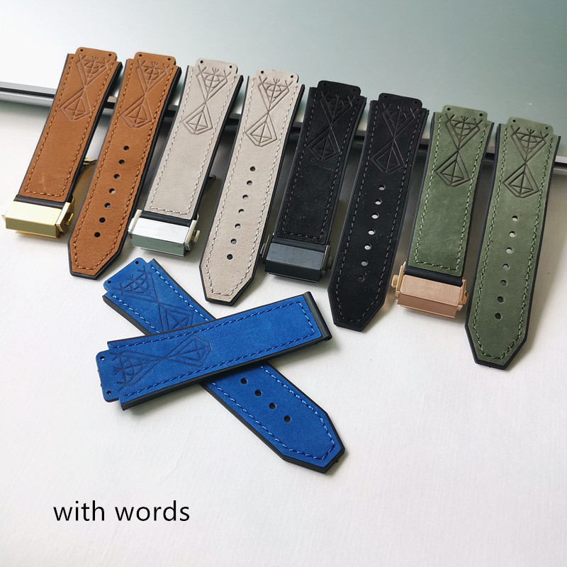 เหมาะสําหรับ HUBLOT HUBLOT Tattoo Big Bang Series ของแท้หนังยางซิลิโคนสายนาฬิกา 25 * 19 มม.