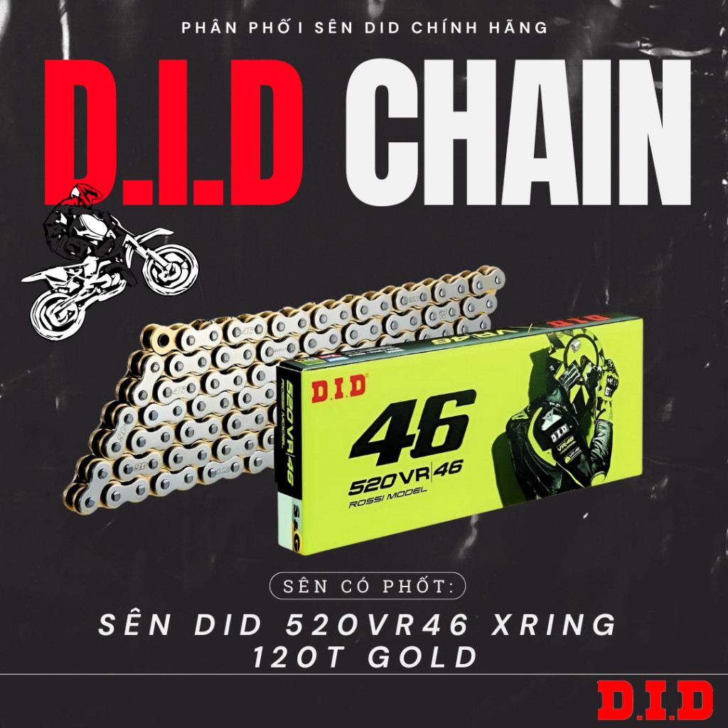 โซ่ DID 520VR46 ROSSI MODEL 120ZB ของแท้