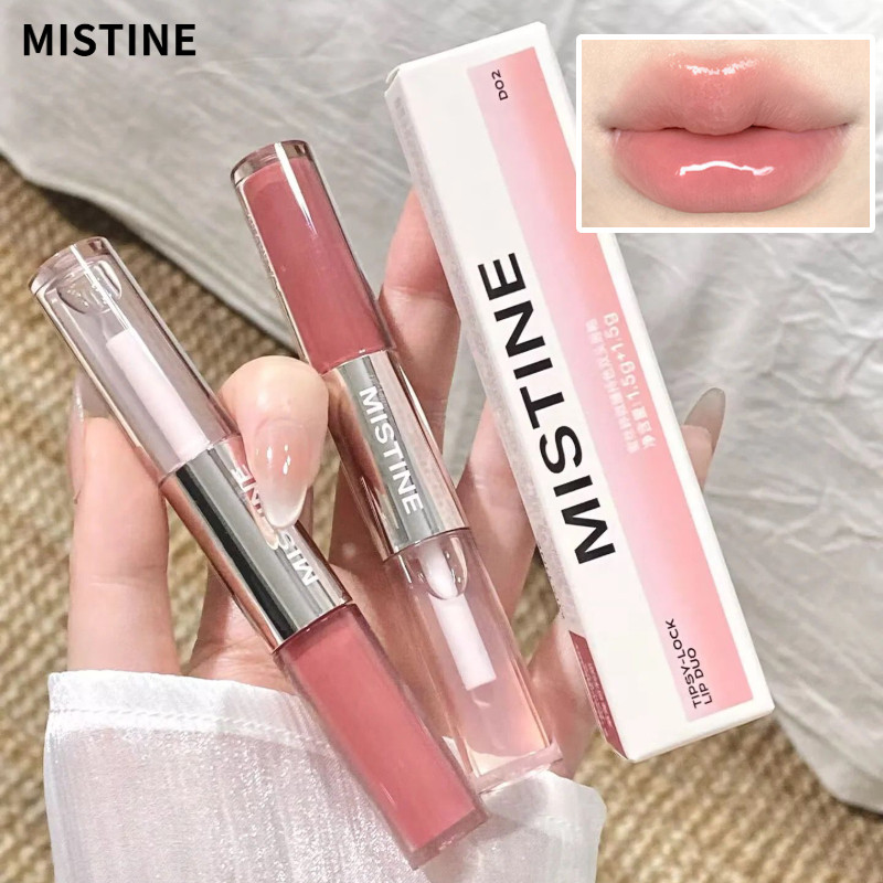 MISTINE ลิลิปกลอสหัวคู่ กันน้ำ ไม่เลอะ ไม่ลบเลือน