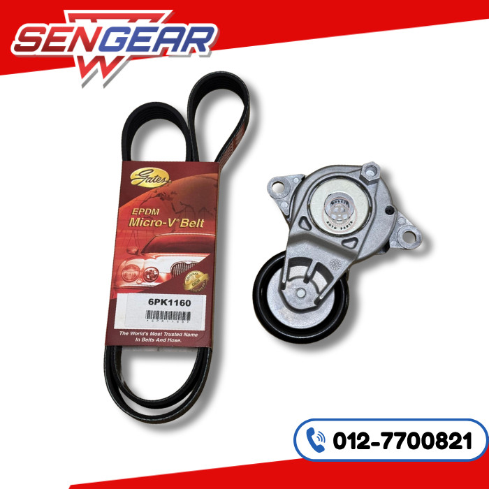 PERODUA BEZZA 1.3 1NR-VE, MYVI D20N MG3 2018" TALI KIPAS TENSIONER / พัดลมเข็มขัด 6PK1160 GATES