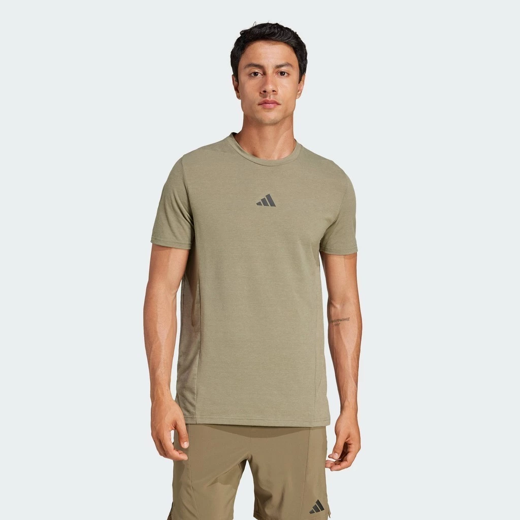 adidas Gym & Training เสื้อยืดออกกำลังกาย Designed for Training ผู้ชาย สีเขียว JI8123