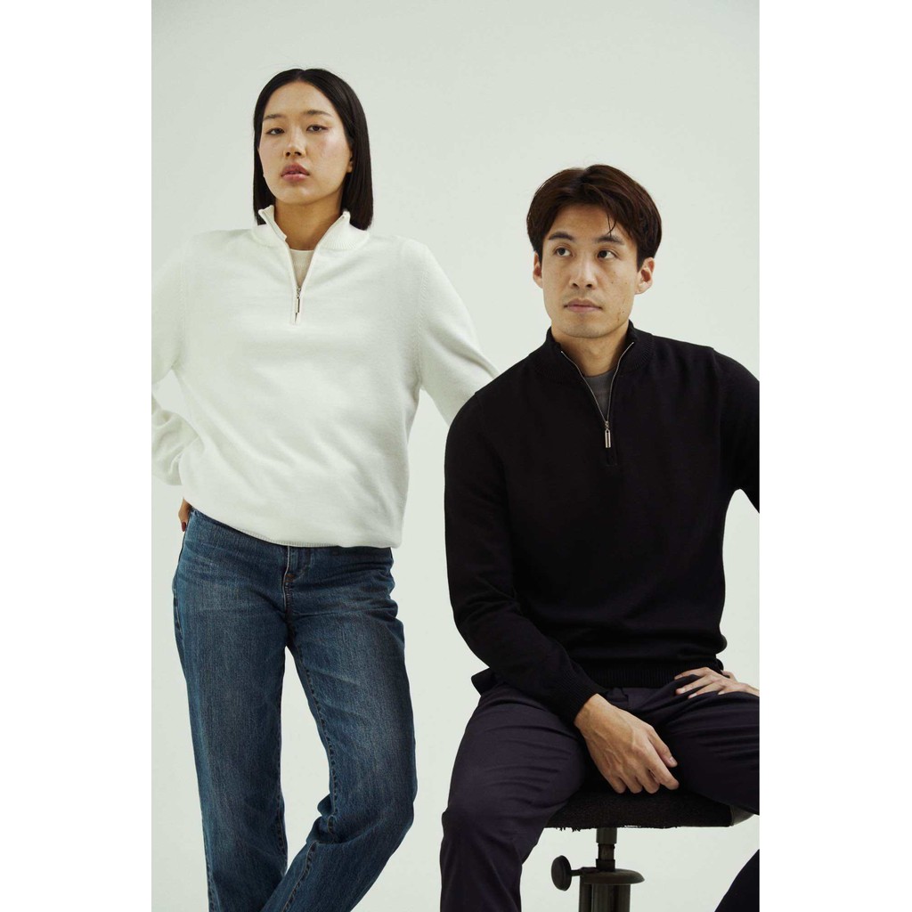 Thesilverneedle - Half-zip knitted sweater สเวตเตอร์สวมหัว ซิปครึ่งตัว