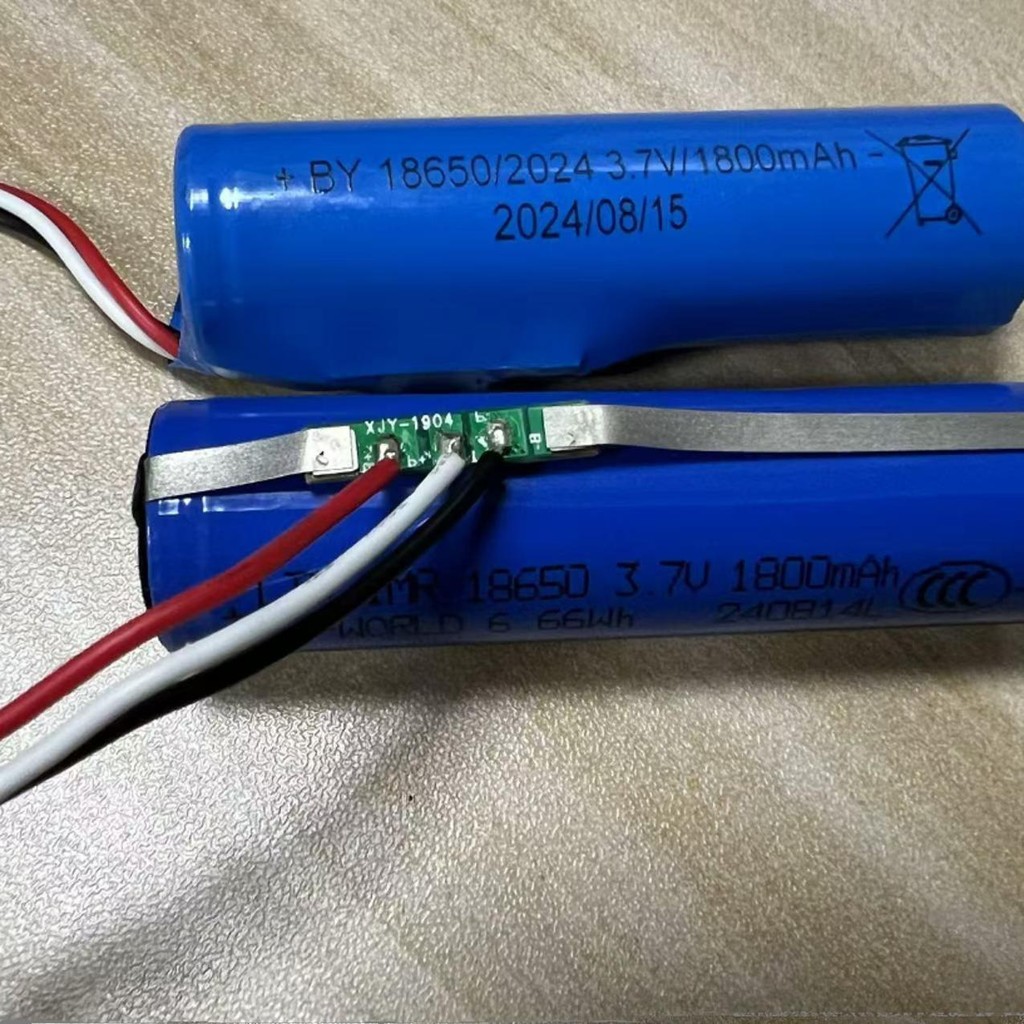 แบตเตอรี่ลิเธียม 18650 3.7V แบบมีแผงวงจรป้องกัน (PCM) พร้อมสาย 3 เส้น DIY ลำโพงอุปกรณ์อิเล็กทรอนิกส์