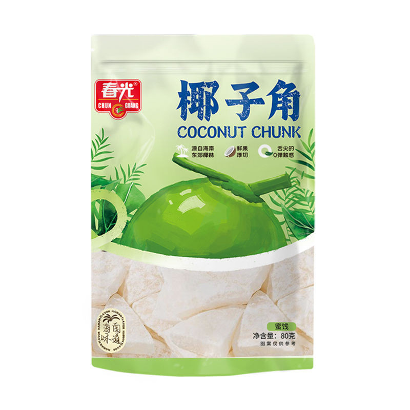 2025 สไตล์ใหม่ Chunguang แตรมะพร้าว 80g ผลไม้แห้ง นักเก็ตเนื้อมะพร้าว ฮอร์นมะพร้าว ผลไม้แห้งหอม ผลไม้หวาน ไล่ละคร20251008