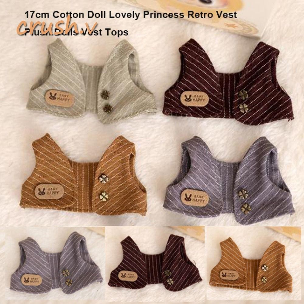 [CRUSH] Doll Lovely Princess Coat Clothes, MIni Fashion Retro Vest, 5 สีตุ๊กตา Plush Vest Tops สําหร