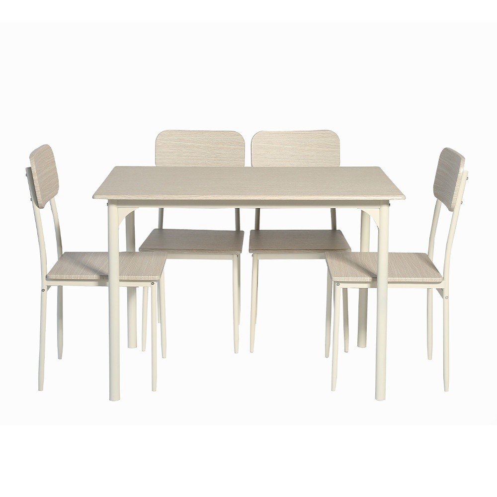 GlobalHouse DELICATO ชุดโต๊ะอาหาร 4 ที่นั่ง รุ่น Nana โต๊ะ:110X70X76ซม. เก้าอี้:42x 48 x 87ซม. สีไม้ธรรมชาติ