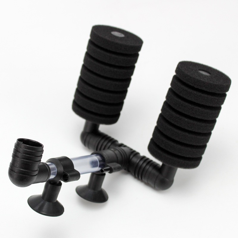 กรองฟองน้ํา กรองตู้ปลา กรองแขวน เพิ่มออกซิเจน ถอดทำความสะอาดได้ มาพร้อมกับถ้วยดูด หลอดลม Retractable - รูปที่ 6