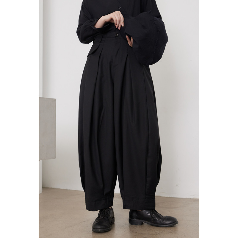 SUNYVONNE-21SS กางเกงฮาเร็มเอวสูงสไตล์ญี่ปุ่น Yoji Yamamoto ดีไซน์เฉพาะ กางเกงลำลอง