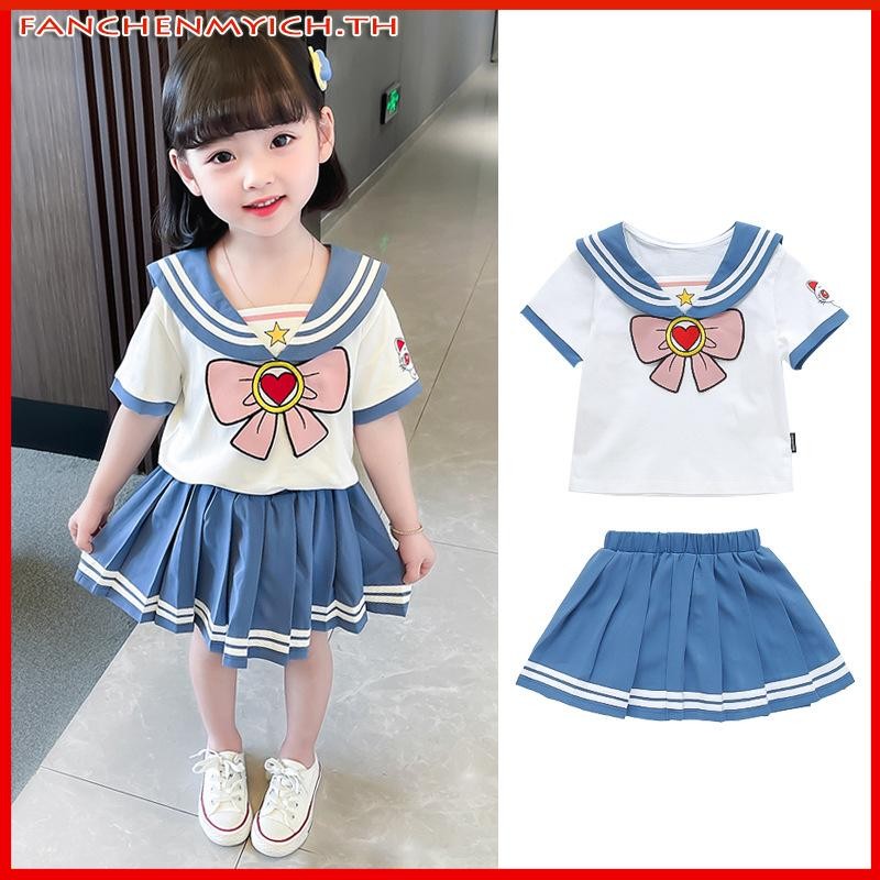 Girls Japanese School Uniform Jk Uniform Set Summer Pleated Skirt Set