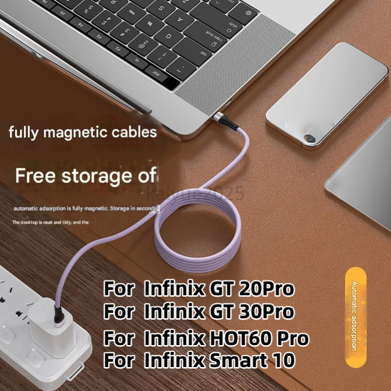 สําหรับ Infinix GT 30 Pro GT30 Pro 30Pro GT30Pro 5G USB C ถึง typec สายชาร์จเร็ว 100W แม่เหล็ก typec