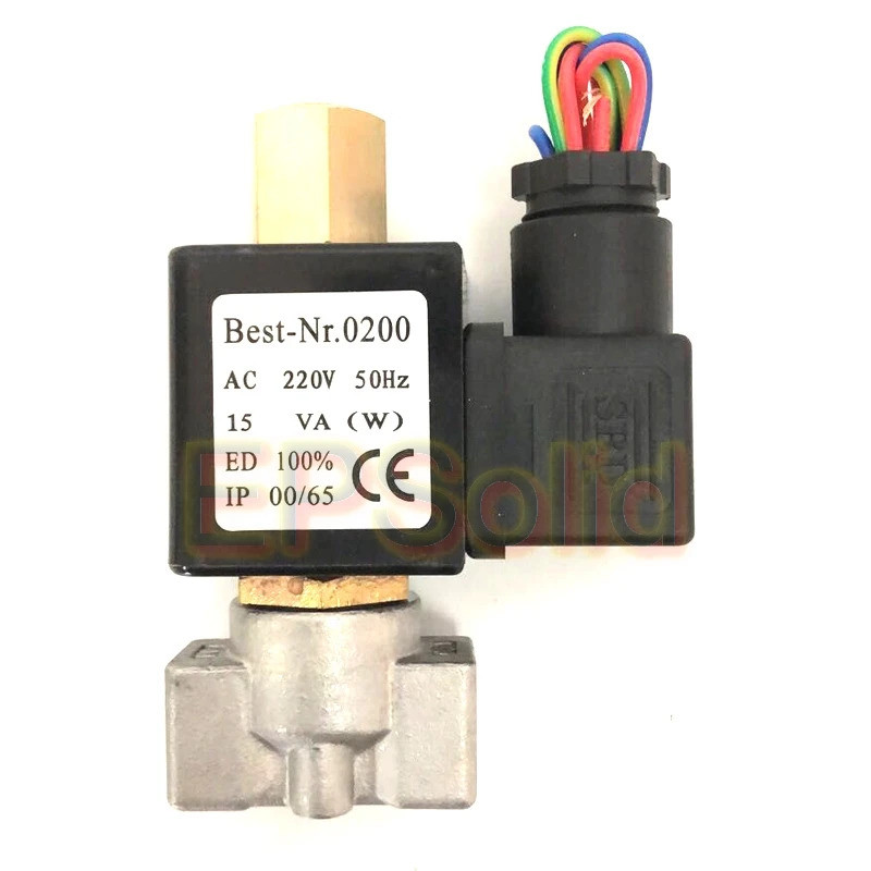 จัดส่งฟรี VX2120-08-SS-NO 1/4 "ปกติเปิดสแตนเลส 2 Way Oil Acid Solenoid วาล์ว AC220V DC12V