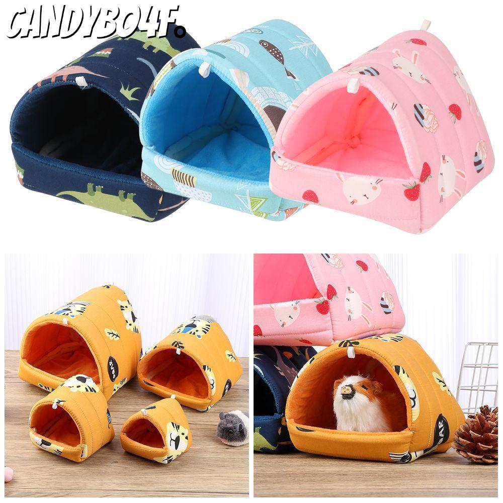 CANDYBO4F สัตว์ขนาดเล็กเตียงนอนนุ่มสบายกระต่ายกระรอกฤดูหนาวหนูตะเภารัง
