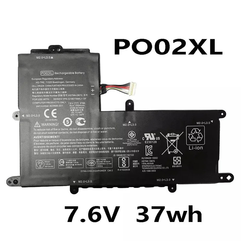 PO02XL 823908-1C1 7.6V 37Wh แบตเตอรี่แล็ปท็อปสําหรับ HP Stream 11-R 824560005 แท็บเล็ตซีรีส์