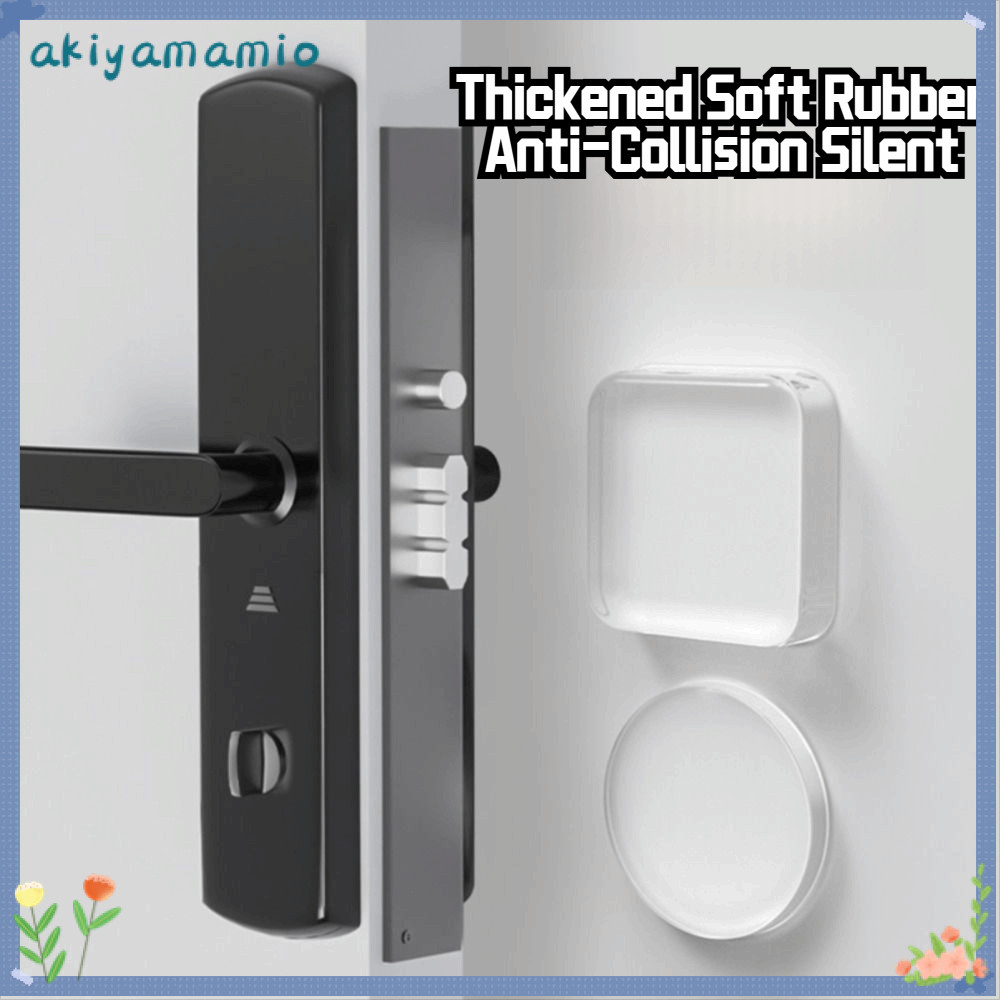 AKIYAMAMIO 1/6 ชิ้นกันชนประตู, ซิลิโคนกาวตนเอง Doorstop, ทนทาน Mute Guard Anti-Shock มือจับประตูกันชน Home