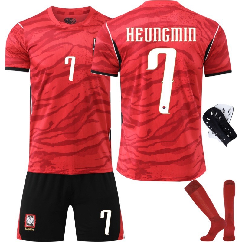 2026 World Cup เกาหลี ชุดเหย้า เบอร์7 Son Heung-min เบอร์19 Lee Kang-in ผู้ใหญ่และเด็ก