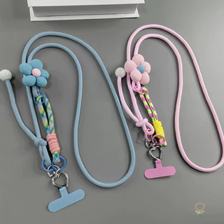 INS สายคล้องคอ แบบไขว้หน้า สร้อยเชือก การสานดอกไม้ สายสะพายข้างโทรศัพท์มือถือ สายคล้องโทรศัพท์แบบยาว ป้องกันการสูญเสีย