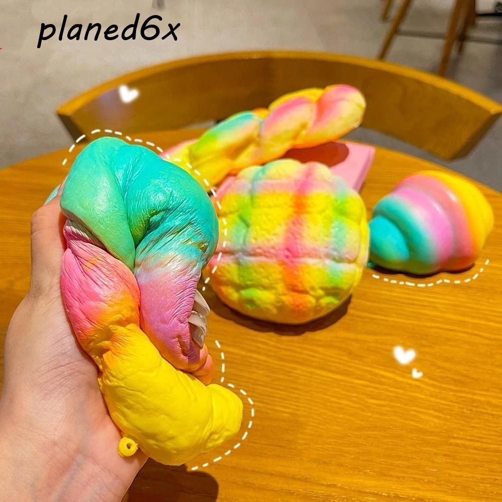 PLANED Rainbow Croissant Squishy ของเล่น, Sticky Hand Relax Sensory Fidget Ball, ของขวัญวันเกิดช้า Rising หนาหยิก Twist ช้า Rebound ของเล่นพนักงานออฟฟิศ