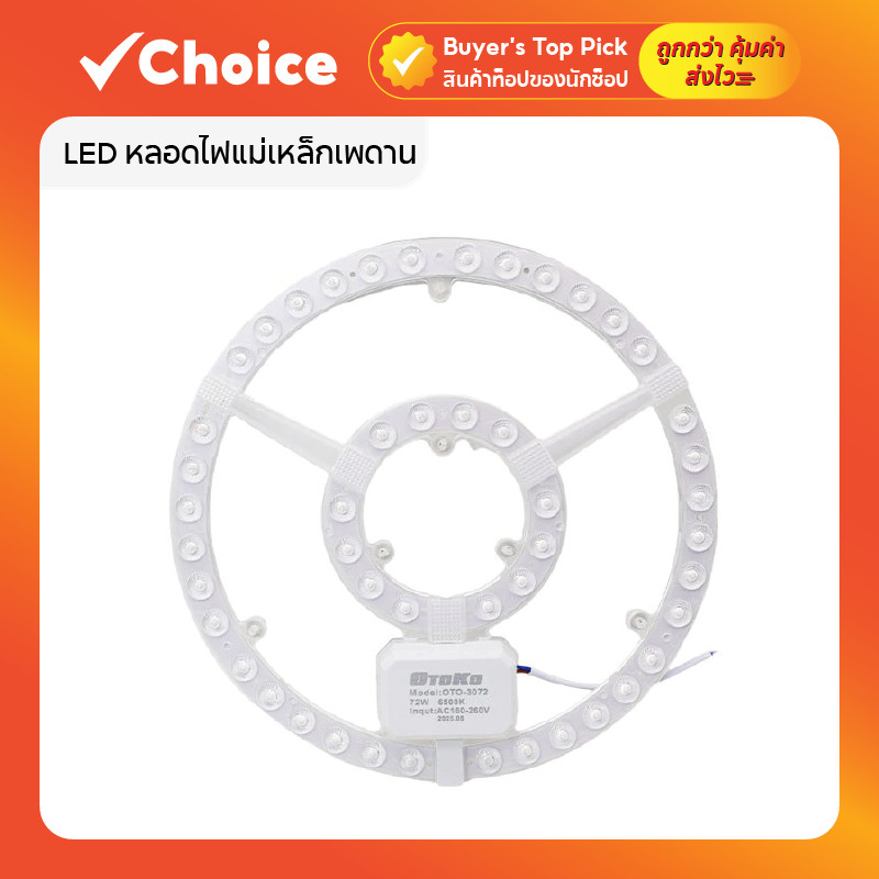 LED หลอดไฟแม่เหล็กเพดาน ไฟเพดาน มีเลนส์เพิ่มความสว่าง ประหยัดไฟ