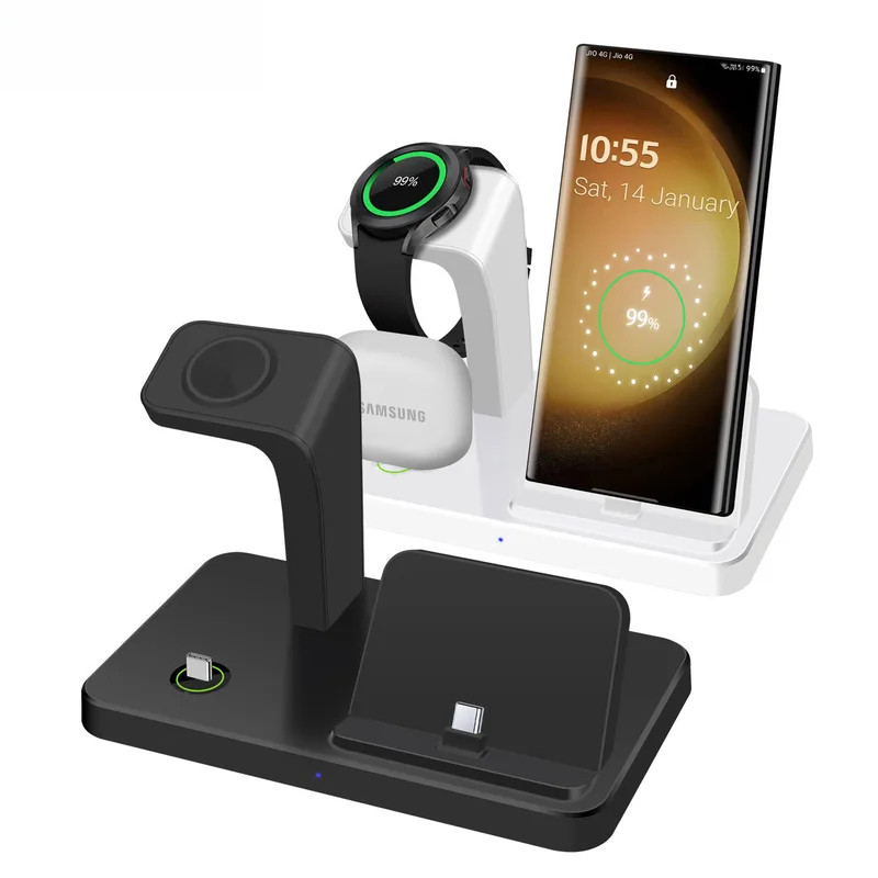 HWD 3 ใน 1 15W Wireless Charger สําหรับ Z พับ 4/S23/S22 iPhone 14 13 12 Galaxy นาฬิกา 5 4 Buds Fast Charging Dock Station