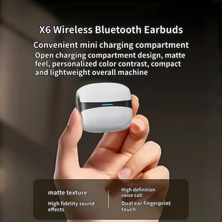 Wireless X6 Bluetooth In Earpods, ที่ครอบหูซิลิโคน, สวมใส่สบาย, รองรับการโทรและสัมผัส, เข้ากันได้กับระบบโทรศัพท์มือถือหลายตัว