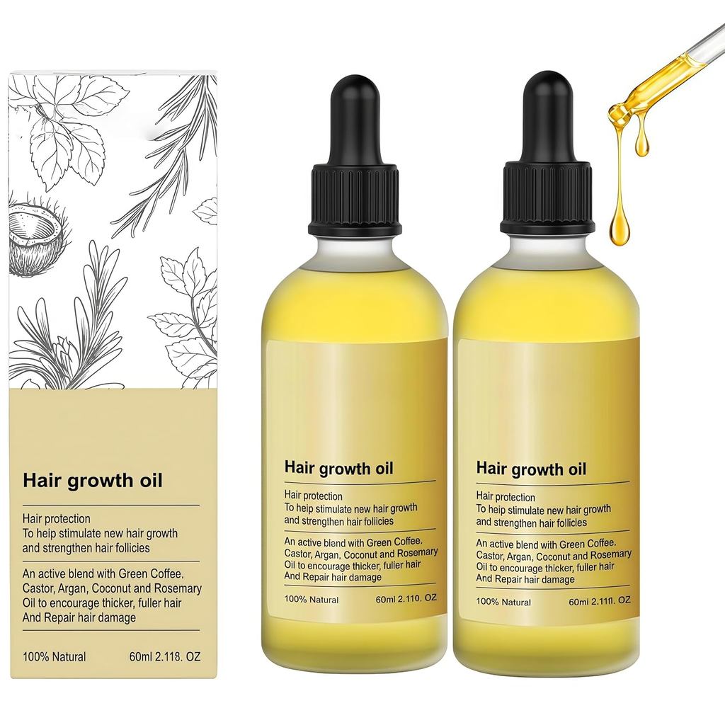 Teluni BabboSow Hair Oil Rosemary Hair Care - Rosemary Oil Hair Treatment สําหรับผมหนาและหนังศรีษะเพ