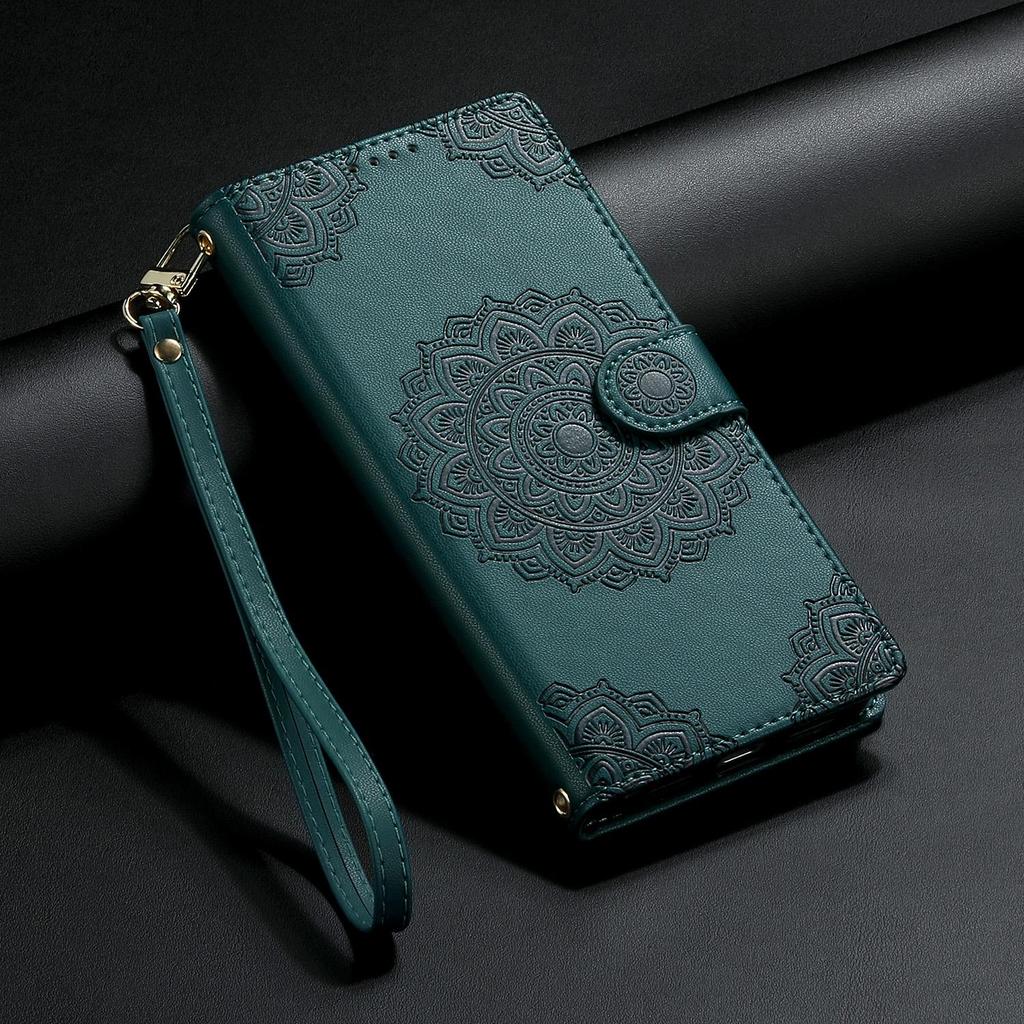 Mandala รูปแบบหรูหราหนังกระเป๋าสตางค์ช่องใส่การ์ดขาตั้งกันกระแทกสําหรับ Oppo Realme 16 Pro + 5G C85 