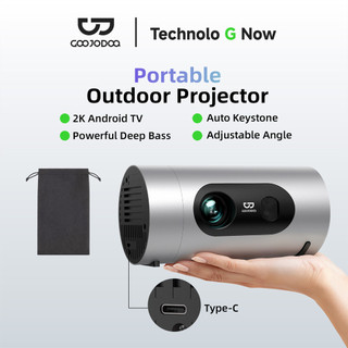 GOOJODOQ AC1093Pro Mini Projector Home for Laptop Phone HD Bluetooth WiFi HDMI with Removable Stand