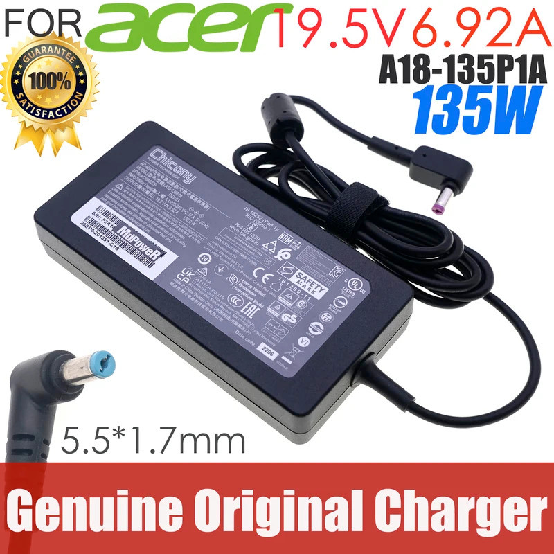 Original 19.5V 6.92A 135W A18-135P1A A135A050P AC Adapter Charger สําหรับ Acer ConceptD 3 N20Q5 CC31