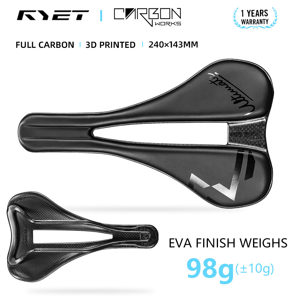 สต็อกพร้อม! RYET คาร์บอน 3D พิมพ์อาน 240 มม.140 มม.Superlight 98g 7*9 จักรยานที่นั่งสําหรับผู้ชายผู้หญิง Triathlon แผนที่ MTB Mountain Gravel