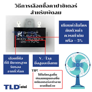 คาปาซิเตอร์พัดลม ยี่ห้อ SK!! 1.8uf 400v สำหรับพัดลม Hatari และพัดลมทั่วไป ที่ใช้ค่านี้ แบรนด์เป็นที่ยอมรับ ค่าตรงทุกชิ้น