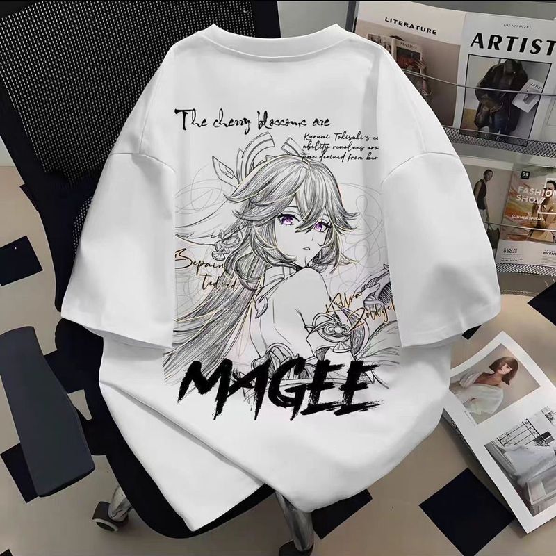 Genshin Impact/Kamisato Yae Miko/[ Genshin Impact] เสื้อยืดแขนสั้นพิมพ์ลาย Kamisato Yae Miko/ewrq