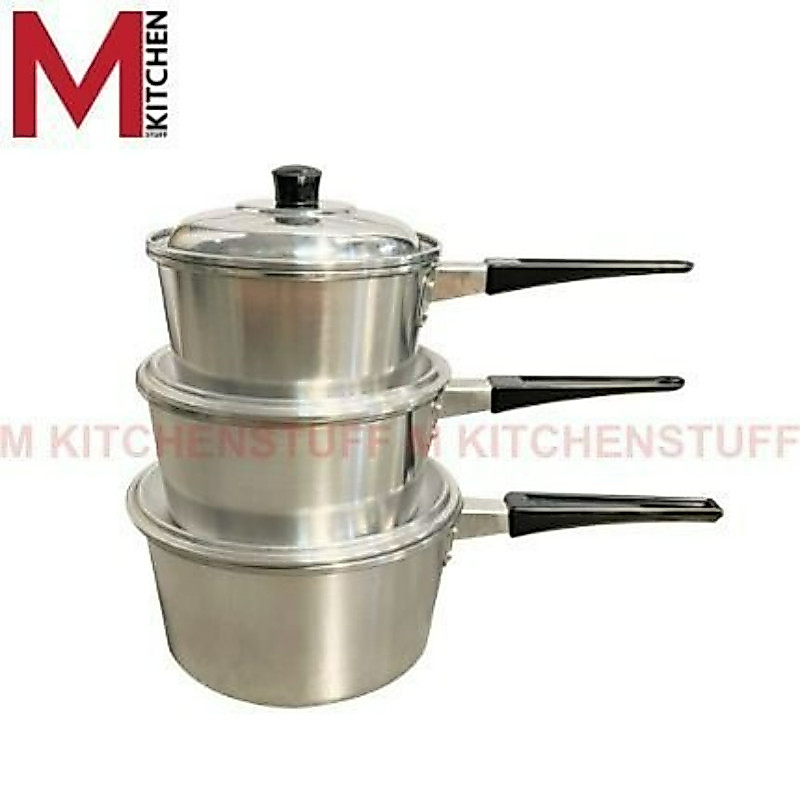 M KITCHEN หม้อ หม้อโจ๊ก หม้อด้าม หม้อต้มอลูมิเนียมแบบมีด้ามจับ เบอร์ 14,15,16,18,20 ตราร่ม ราคาต่อ1ใบ ใช้กับเตาแก๊ส (C5)