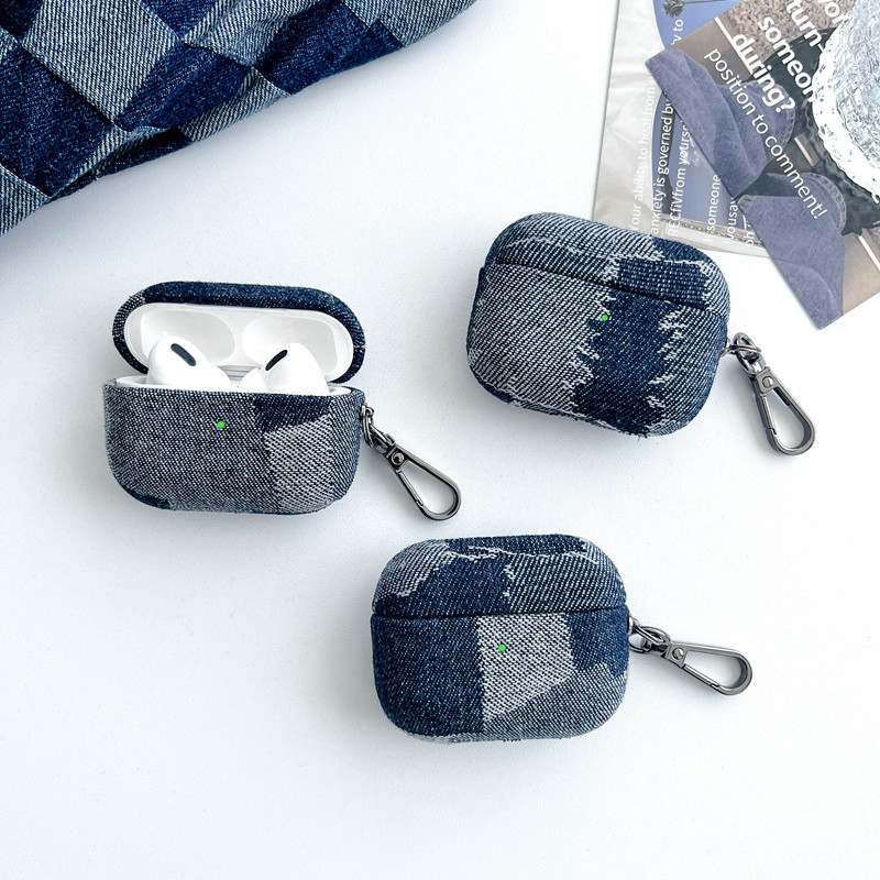 NUOPAISI รูปแบบยีนส์ไม่สม่ําเสมอเหมาะสําหรับ Apple AirPods4 เคสหูฟัง pro รุ่นที่สาม ipod2 ไร้สายบลูท