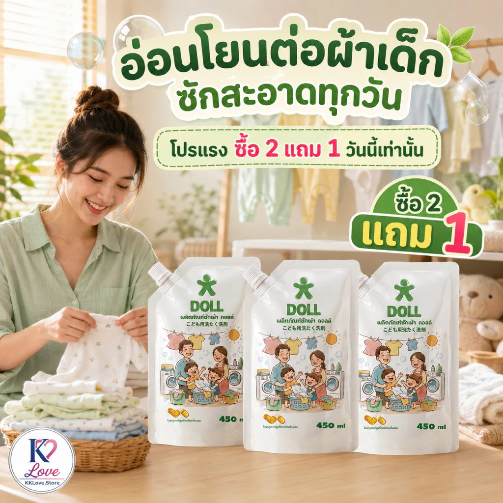 DOLL ซักผ้าเด็ก หอมละมุน อ่อนโยนทุกการซัก
