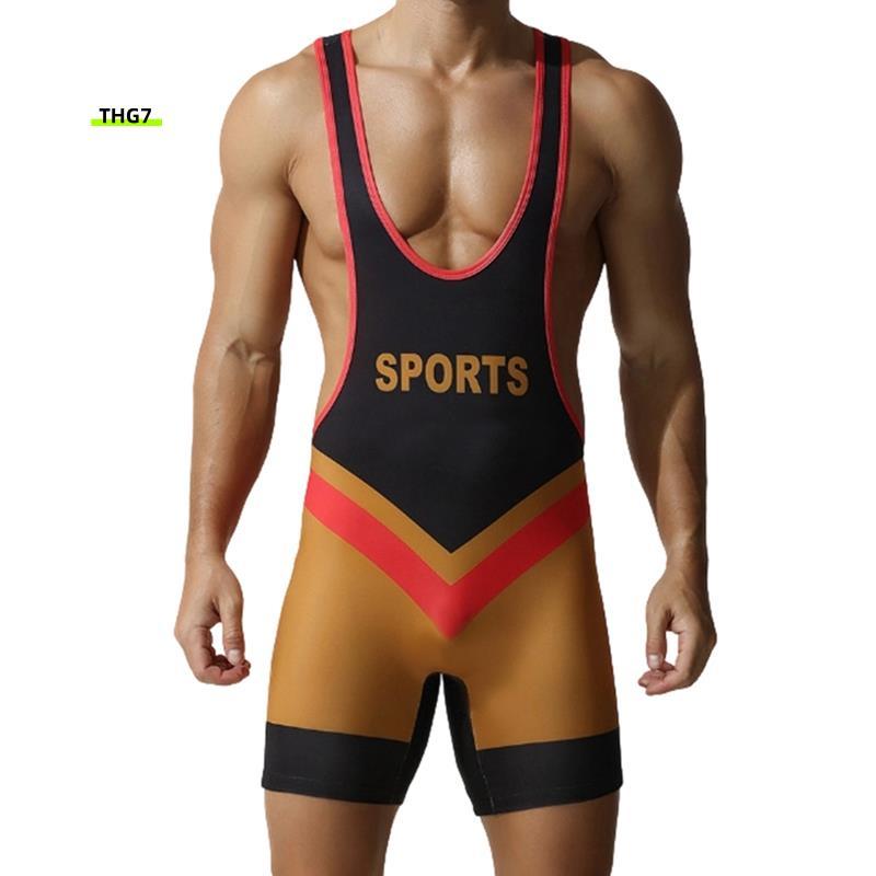 Belinda7Mens Wrestling Sportswear Avet Leotard เสื้อกล้ามบอดี้สูทแขนกุดสําหรับยิมเทรนนิ่ง XL ขนาด
