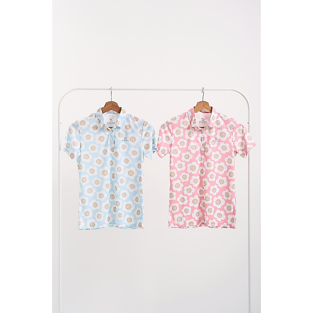 CHEARA Polo Short Sleeve Plain Flower
