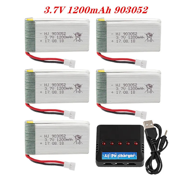 3.7V 1200mah 903052 Lipo ชุดชาร์จแบตเตอรี่พร้อมเปลี่ยนสําหรับ KY601S Syma X5c X5 X5SC X5SW M18 H5P R