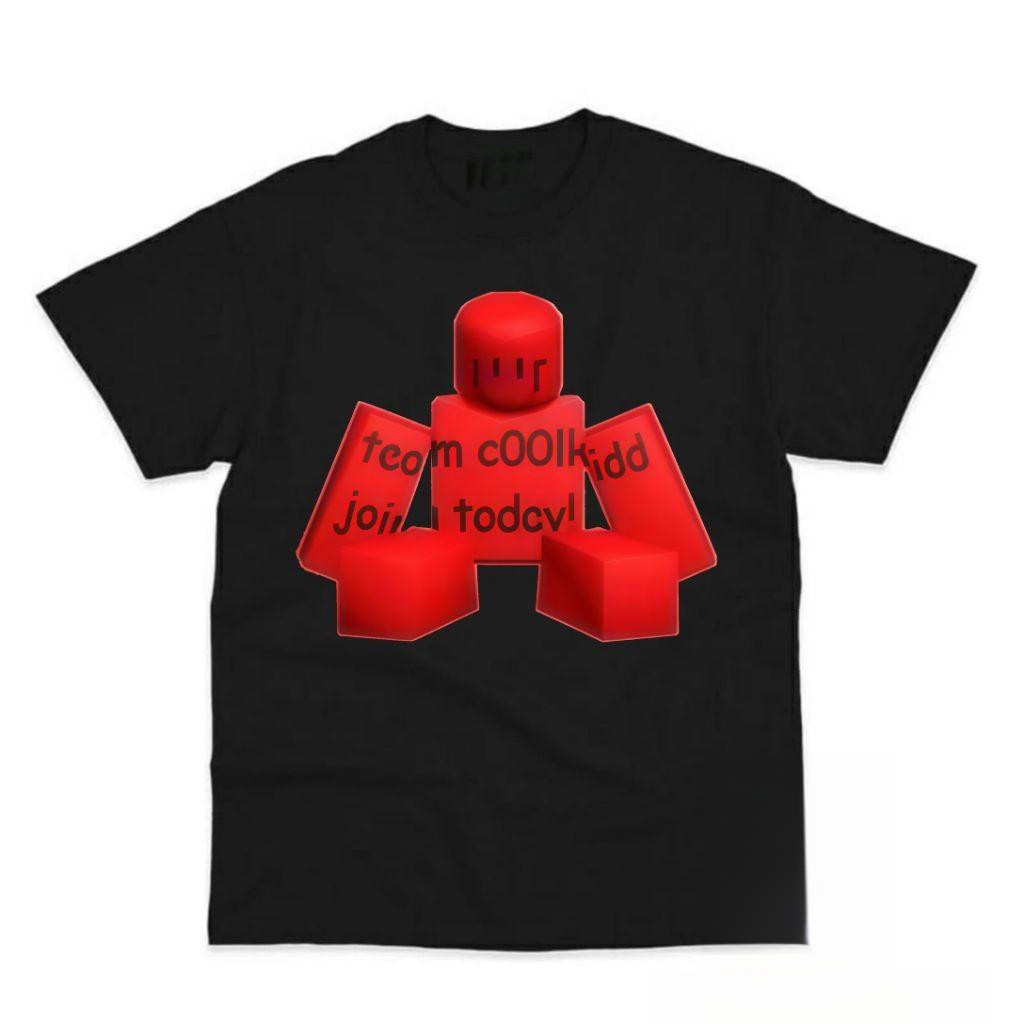เสื้อยืด Roblox ตัวละครสีแดง team coolkidd ผ้าฝ้ายแท้ เหมาะแฟนช่องเกมสตรีมเมอร์ใส่ประจำวัน