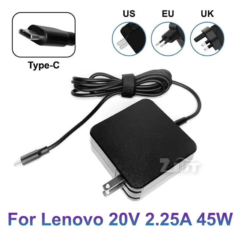 45W USB-C Type-C แล็ปท็อป PD Charger อะแดปเตอร์ไฟ AC เข้ากันได้กับ Lenovo Thinkpad X270 E490 X1 แท็บ