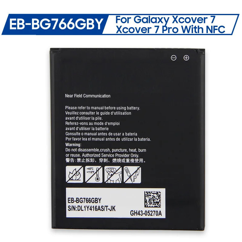 เปลี่ยนแบตเตอรี่โทรศัพท์ EB-BG766GBY สําหรับ Samsung Galaxy Xcover 7 Pro Xcover 7 พร้อมแบตเตอรี่ NFC