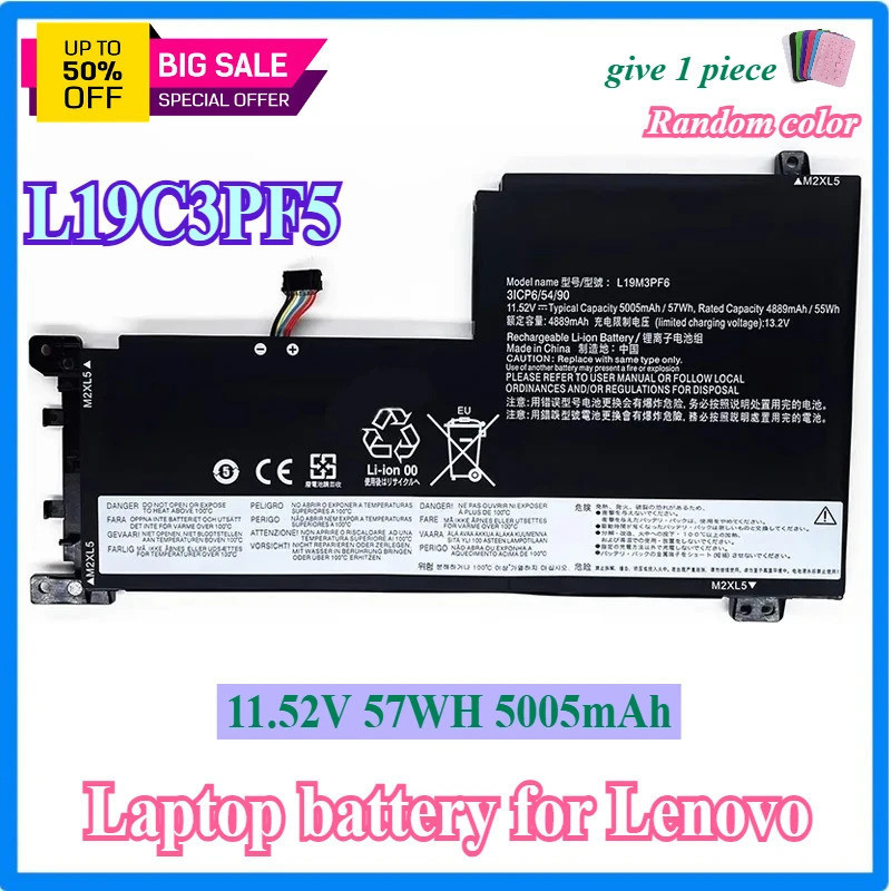 L19C3PF5 L19D3PF3 L19C3PF4 L19M3PF6 L19L4PF1 แบตเตอรี่แล็ปท็อปสําหรับ Lenovo Ideapad 5-15IIL05 81YK 