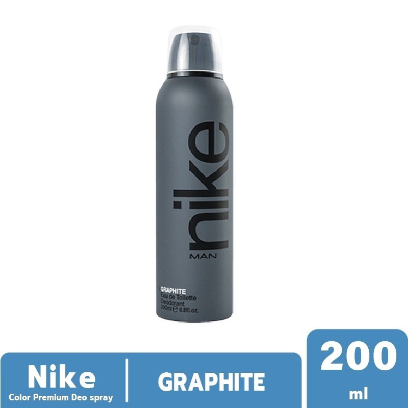 Nike Colors Premium Ed man Graphite Man 200 ml สเปรย์ระงับกลิ่นกาย สูตรน้ำหอม EDT กลิ่นหอมเท่ดูแพง มั่นใจตลอดวัน