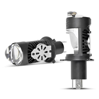 ไฟหน้า LED เลนส์โปรเจคเตอร์ H4 ใหม่สำหรับรถยนต์และมอเตอร์ไซค์ 10000LM 55.3W เสียบและเล่น หลอดไฟพัดลมเทอร์โบ สูงต่ำไร้สาย