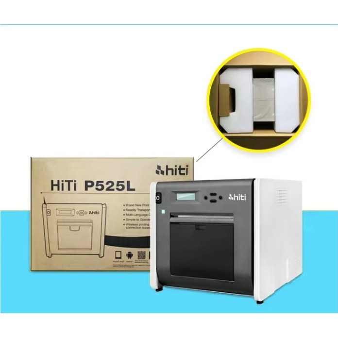 Hiti P525L Compact Dye Sub เครื่องพิมพ์ภาพ 4x6 ริบบิ้นและกระดาษ 2 ม้วน, กระดาษ 1000 ชิ้น IO5B