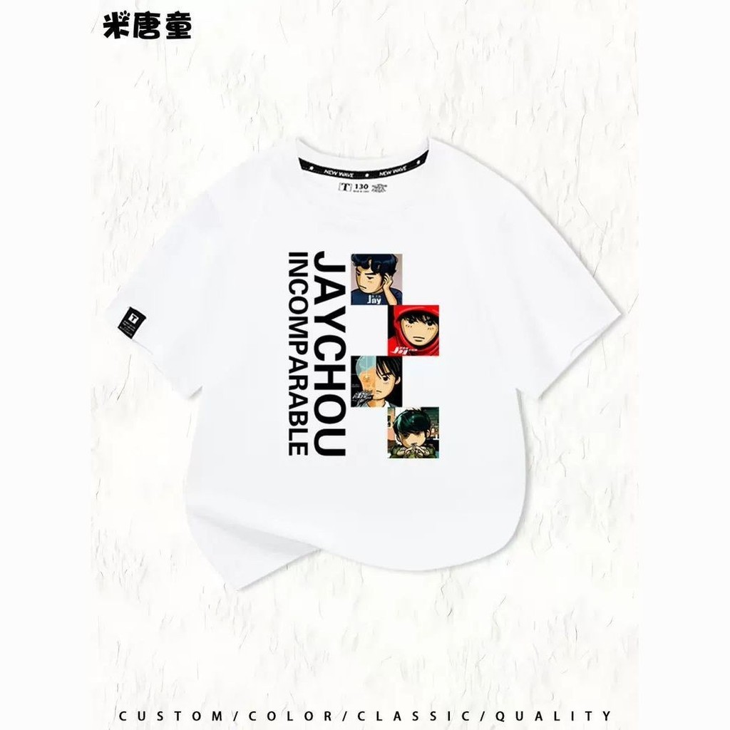 JAY Chou JAY การ์ตูน Avatar เด็กแขนสั้นอุปกรณ์ต่อพ่วงคอนเสิร์ตสนับสนุนเสื้อยืดครึ่งแขน