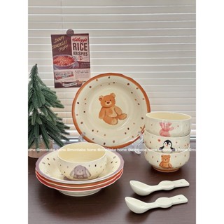 จานขนม จานเซรามิค insจานสัตว์🐻🐧🐷🐰น่ารัก สไตล์เกาหลี พร้อมส่ง