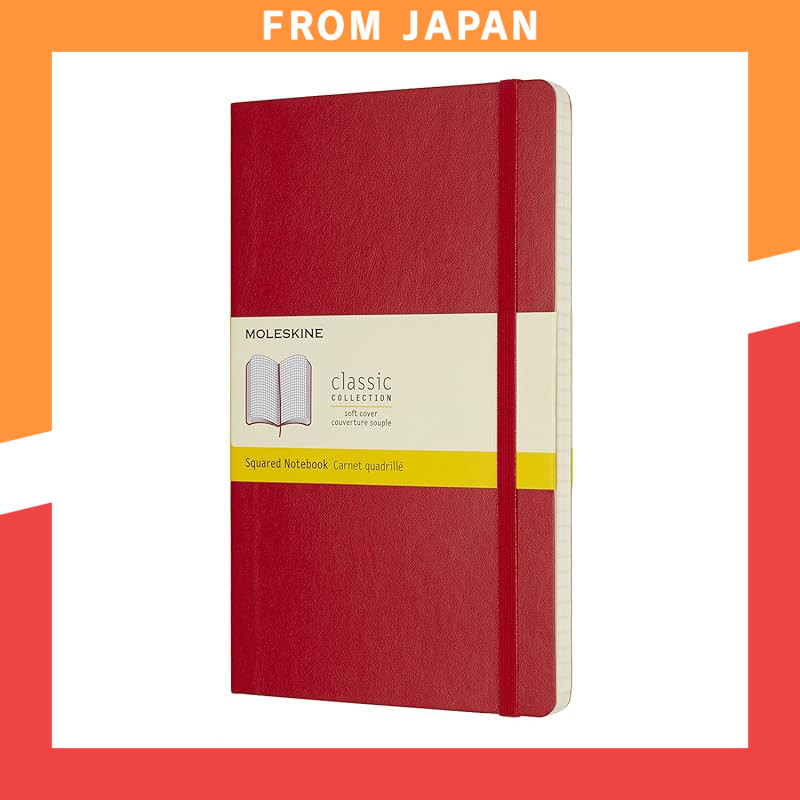 Moleskine Classic Notebook Soft Cover Squared (Graph) Large Size Red QP617F2